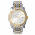 Bulova Men's Bracelet Silver Dial 2-Tone Watch